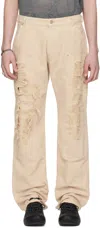 Alyx Off-white Destroyed Carpenter Trousers In Wth0005 Off White