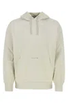 Alyx Distressed Cotton Hoodie With Pouch Pocket In Off White
