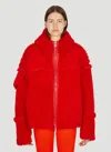 Alyx Hooded Shearling Jacket In Red