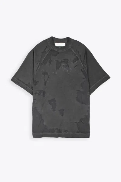 ALYX OVERSIZED TRANSLUCENT GRAPHIC LOGO T-SHIRT BLACK DISTRESSED AND WASHED COTTON T-SHIRT WITH BACK LOGO