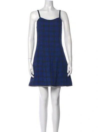 Pre-owned Alyx Plaid Print Mini Dress In Blue