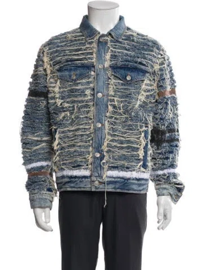 Pre-owned Alyx Printed Denim Jacket In Blue