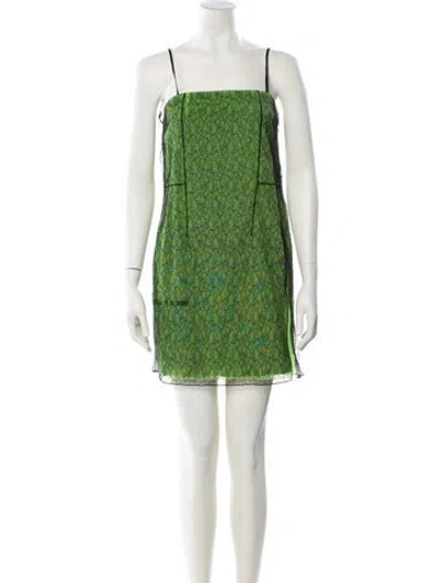 Pre-owned Alyx Printed Mini Dress In Green