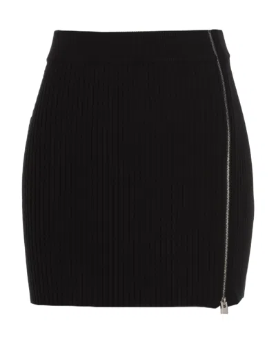 Alyx Ribbed-knit Mini Skirt In Black