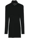 Alyx Ring-embellished Ribbed Knit Mini Dress In Black