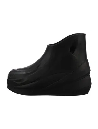Pre-owned Alyx Rubber Cutout Accent Rain Boots In Black