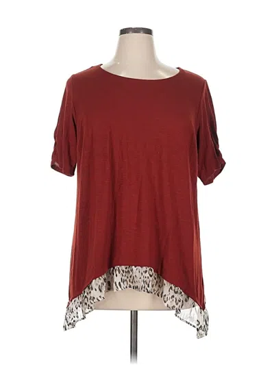 Pre-owned Alyx Short Sleeve Top Burgundy Crew Neck Tops
