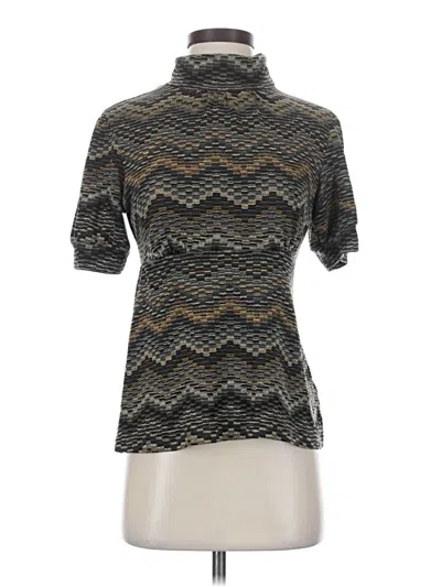 Pre-owned Alyx Short Sleeve Top Gray Chevron/herringbone Pattern Mock Neckline Tops