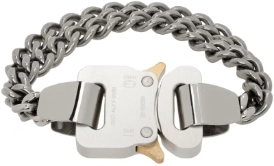 Alyx Silver 2x Chain Buckle Bracelet In Gry0002 Silver