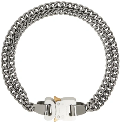 Alyx Silver 2x Chain Buckle Necklace In Gry0002 Silver