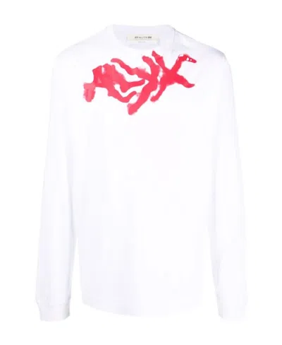 Alyx Spray-logo Long-sleeved T-shirt In White