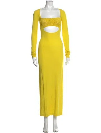 Pre-owned Alyx Square Neckline Long Dress In Yellow