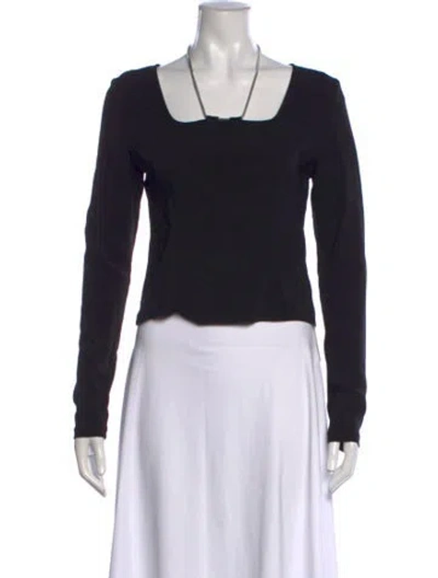 Pre-owned Alyx Square Neckline Long Sleeve Top In Black
