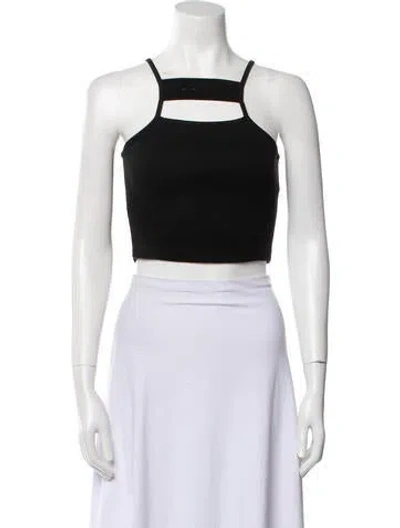 Pre-owned Alyx Square Neckline Sleeveless Crop Top In Black