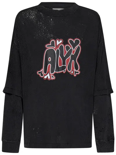Alyx Black Needle Punch Long Sleeve T-shirt In Nero