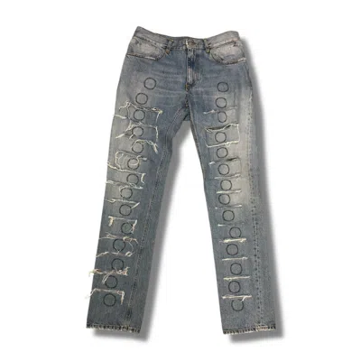 Pre-owned Alyx Thorn Slash Distressed Denim In Blue