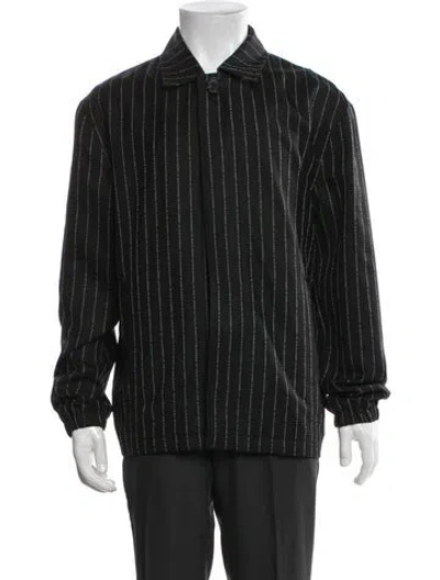 Pre-owned Alyx Virgin Wool Striped Jacket In Black