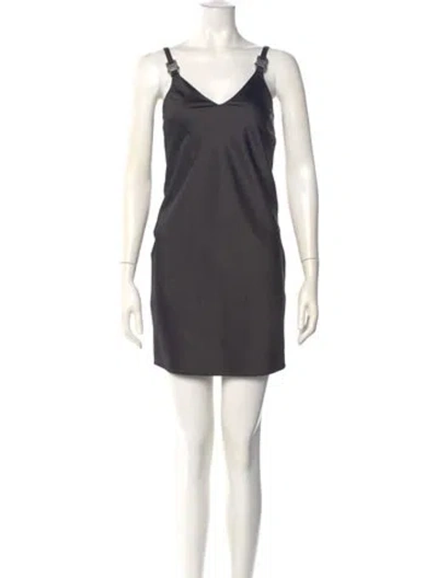 Pre-owned Alyx V-neck Mini Dress In Black