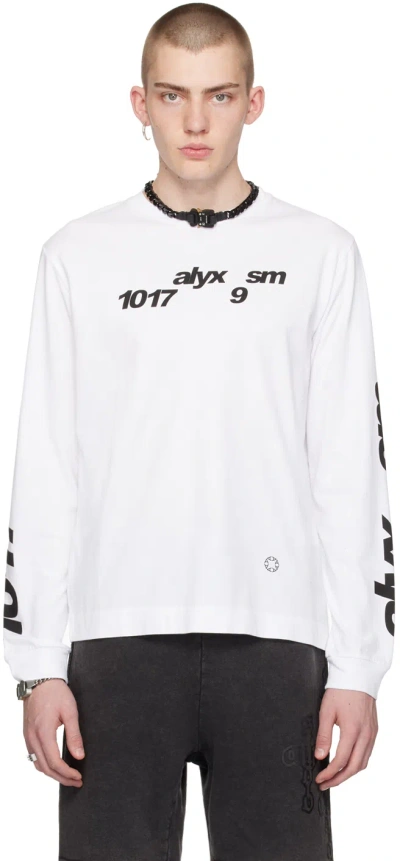 Alyx White Printed Long Sleeve T-shirt In Wth0001 White