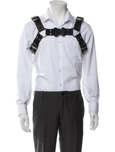 Pre-owned Alyx Wide Leather Waist Belt In Black