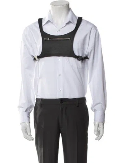 Pre-owned Alyx Wide Leather Waist Belt In Black