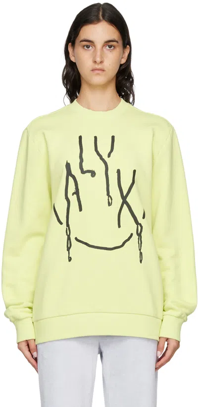 Alyx Yellow Printed Sweatshirt In Ylw0042 Washed Out Y