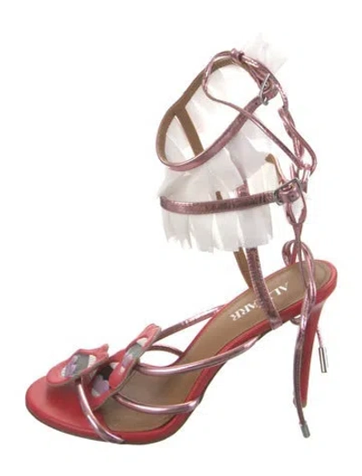 Pre-owned Alzuarr Leather Gladiator Sandals In Red