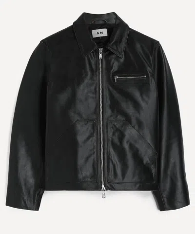 Am A.m Mens Rider Biker Jacket In Black