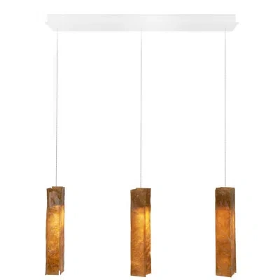 Am Studio 3 - Light Kitchen Island Square Pendant In Amber
