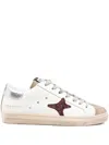 Ama Brand Glitter-star Suede Sneakers In White