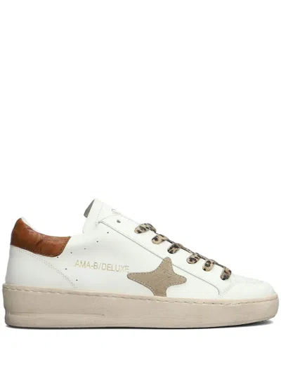 Ama Brand Leather Sneakers In White