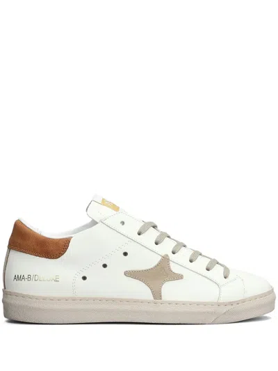 Ama Brand Leather Sneakers In White