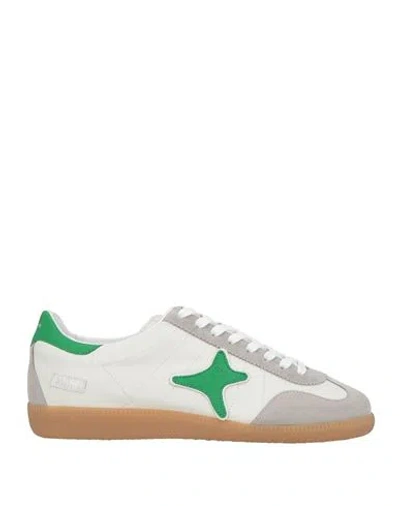 Ama Brand Man Sneakers Light Grey Size 8 Leather, Textile Fibers