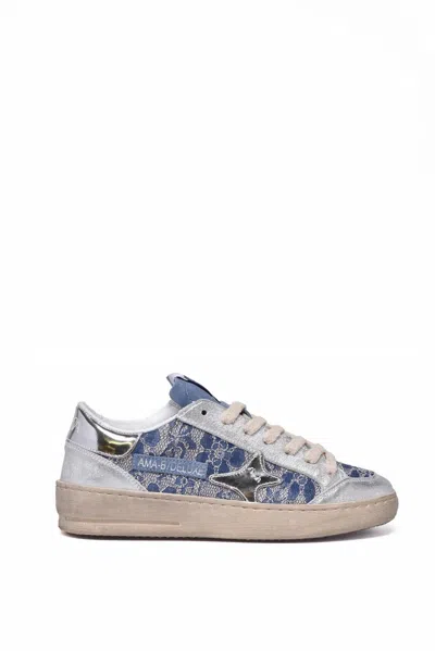 Ama Brand Rubber Sneakers - Grey/blue In Multi