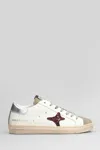 Ama Brand Glitter-star Suede Sneakers In White