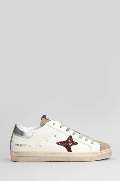 Ama Brand Sneakers In White Suede And Leather
