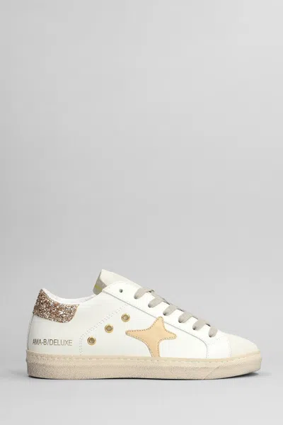 Ama Brand Sneakers In White Suede And Leather