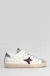 Ama Brand Glitter-star Suede Sneakers In White