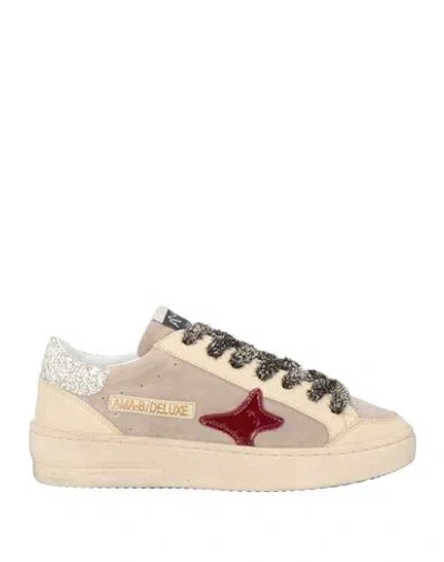 Ama Brand Woman Sneakers Light Grey Size 8 Leather In Gray