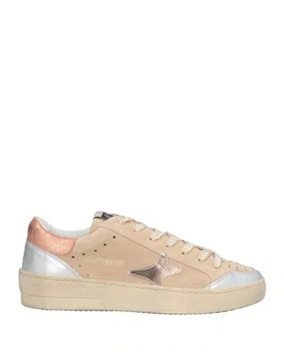 Ama Brand Woman Sneakers Sand Size 5 Leather In Multi