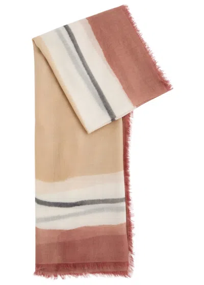 Ama Pure 3 Frames Printed Cashmere Scarf In Rose