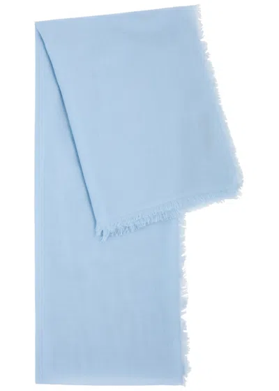 Ama Pure Cashmere Scarf In Blue