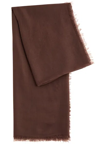 Ama Pure Cashmere Scarf In Brown