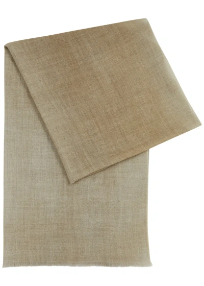 Ama Pure Double-faced Wool Scarf In Beige