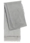 Ama Pure Rigino Metallic-weave Cashmere Scarf In Light Grey