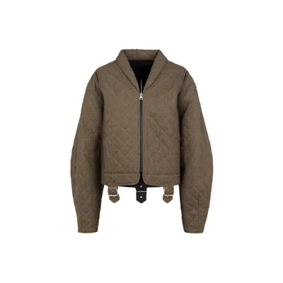 Ama The Label Women's Green Reversible Quilted Bomber