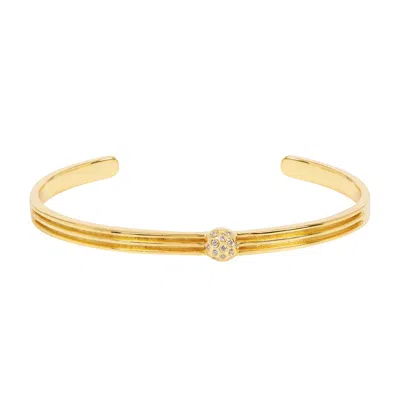 Amadeus Women's Athena Gold Cuff Bracelet With Lab Grown Diamonds