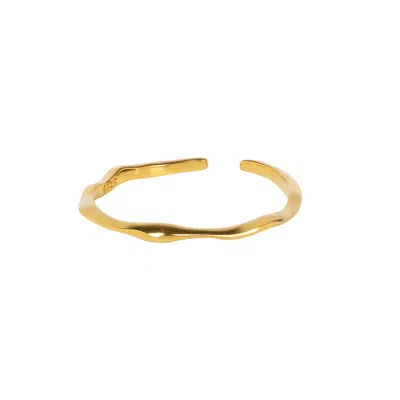 Amadeus Women's Bamboo Gold Stacking Ring - Size Adjustable