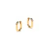 Amadeus Women's Bella Mini Rectangular Gold Hoop Earrings