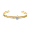Amadeus Women's Gold / Blue Athena Gold Cuff Bracelet With Blue Chalcedony And Sparkles In Multi